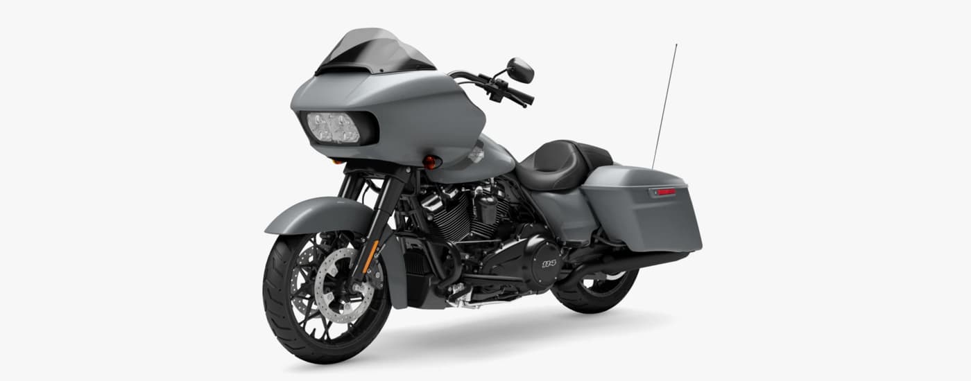 A grey 2023 Harley-Davidson Road Glide Special is shown angled left.